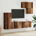 vidaXL TV-Wandmöbel Wandmontiert 5 pcs Altholz Holzwerkstoff