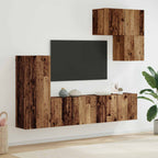 vidaXL TV-Wandmöbel Wandmontiert 5 pcs Altholz Holzwerkstoff