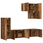 vidaXL TV-Wandmöbel Wandmontiert 5 pcs Altholz Holzwerkstoff