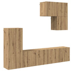 vidaXL TV-Wandmöbel Wandmontiert 5 pcs Artisan-Eiche Holzwerkstoff