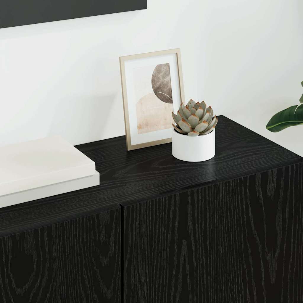 vidaXL TV-Wandmöbel 5 Stück Schwarz Eichen-Optik Holzwerkstoff