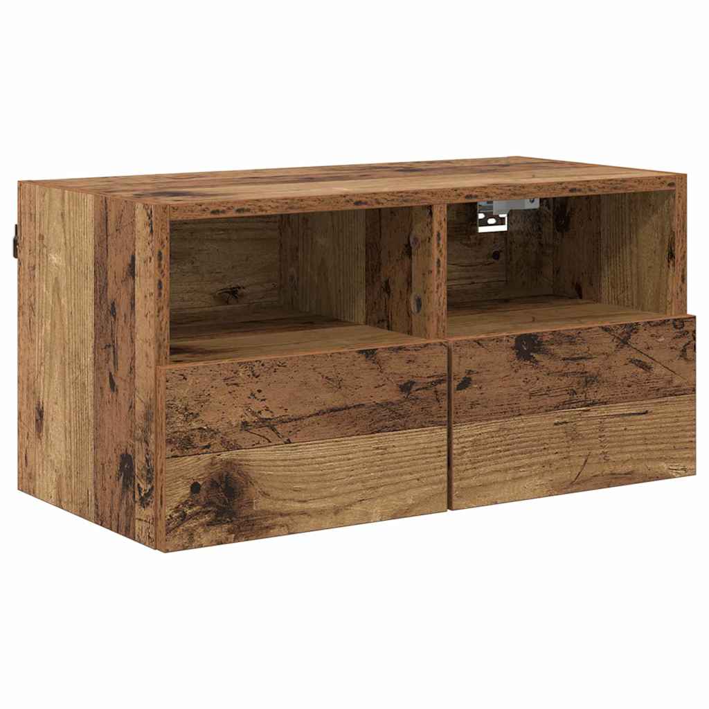 vidaXL TV-Wandgeräte 4 pcs Altholz Holzwerkstoff