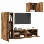 vidaXL TV-Wandgeräte 4 pcs Altholz Holzwerkstoff