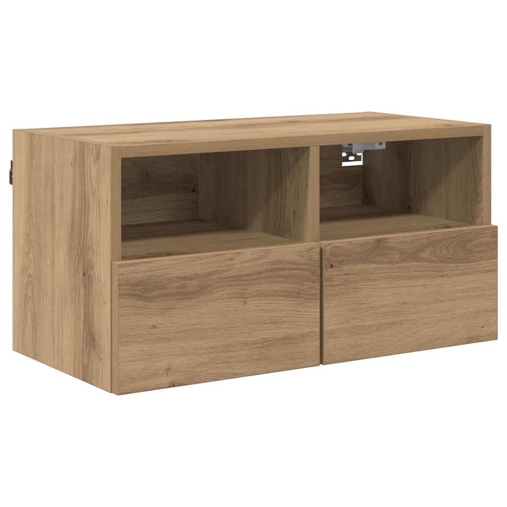 vidaXL TV-Wandgeräte 4 pcs Artisan-Eiche Holzwerkstoff