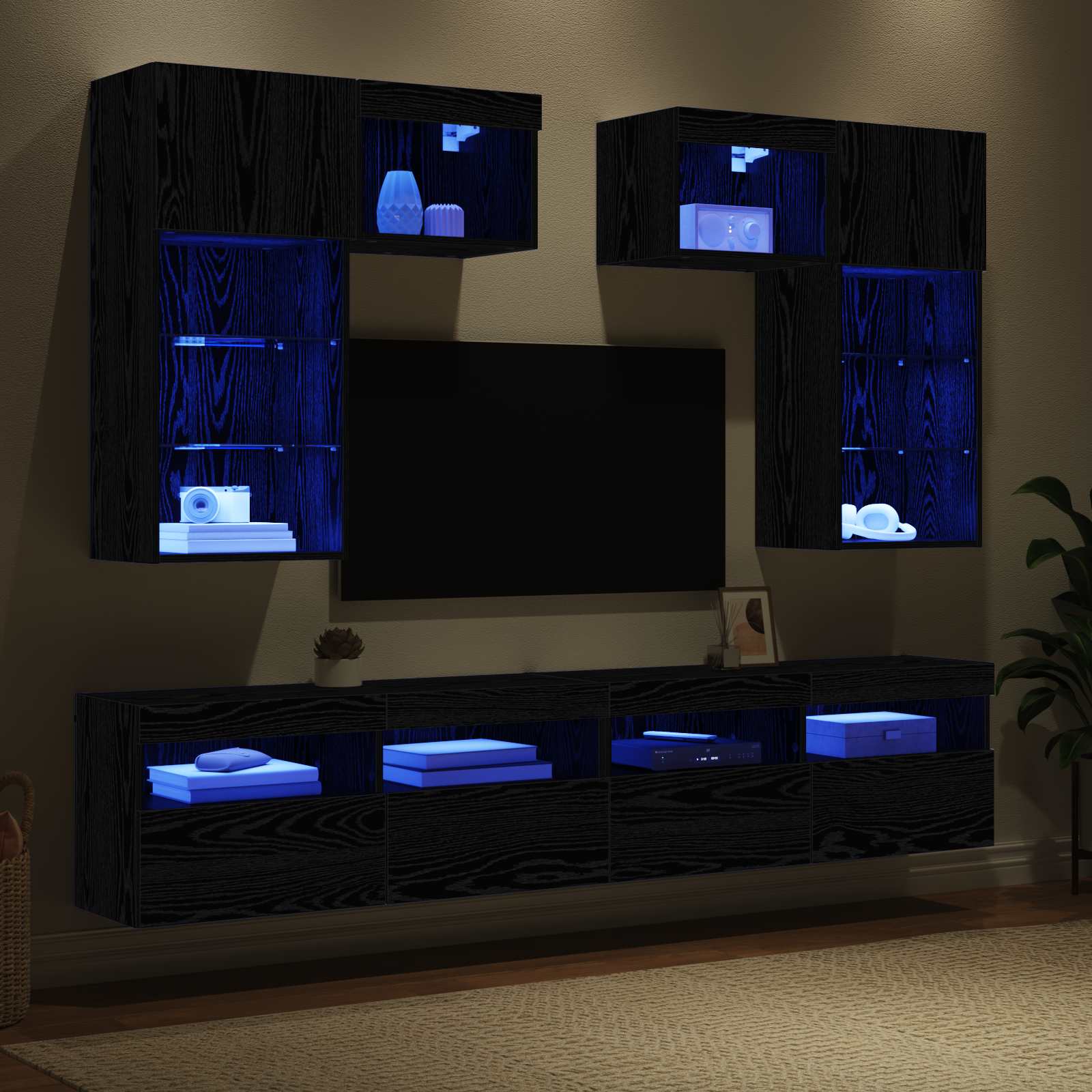 vidaXL TV-Wandgeräte 6 pcs 100 x 30 x 40 cm Artisan-Eiche