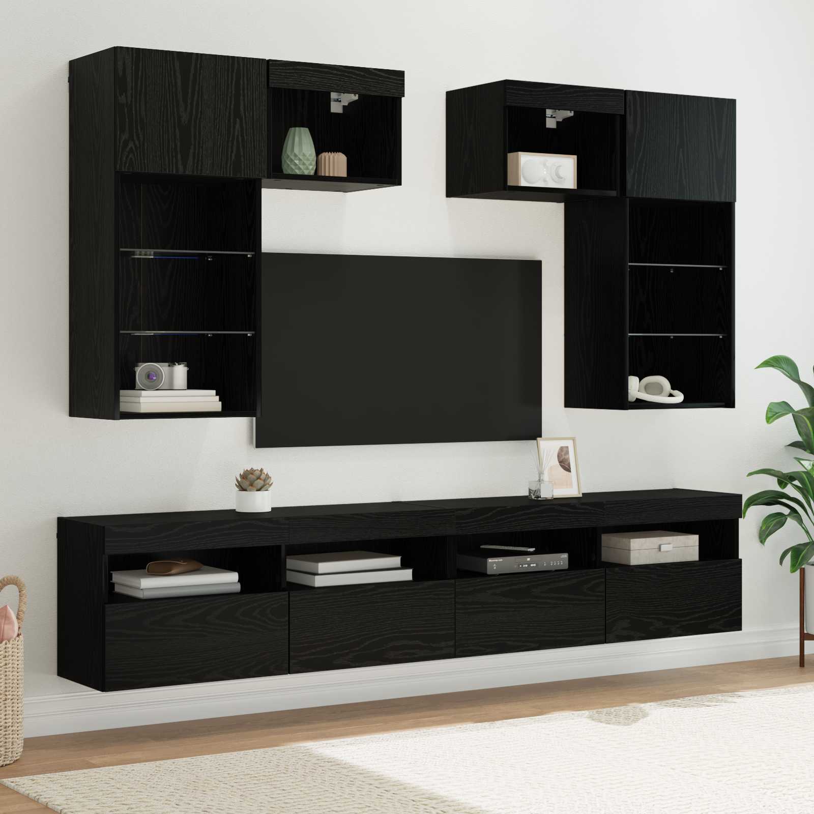 vidaXL TV-Wandgeräte 6 pcs 100 x 30 x 40 cm Artisan-Eiche