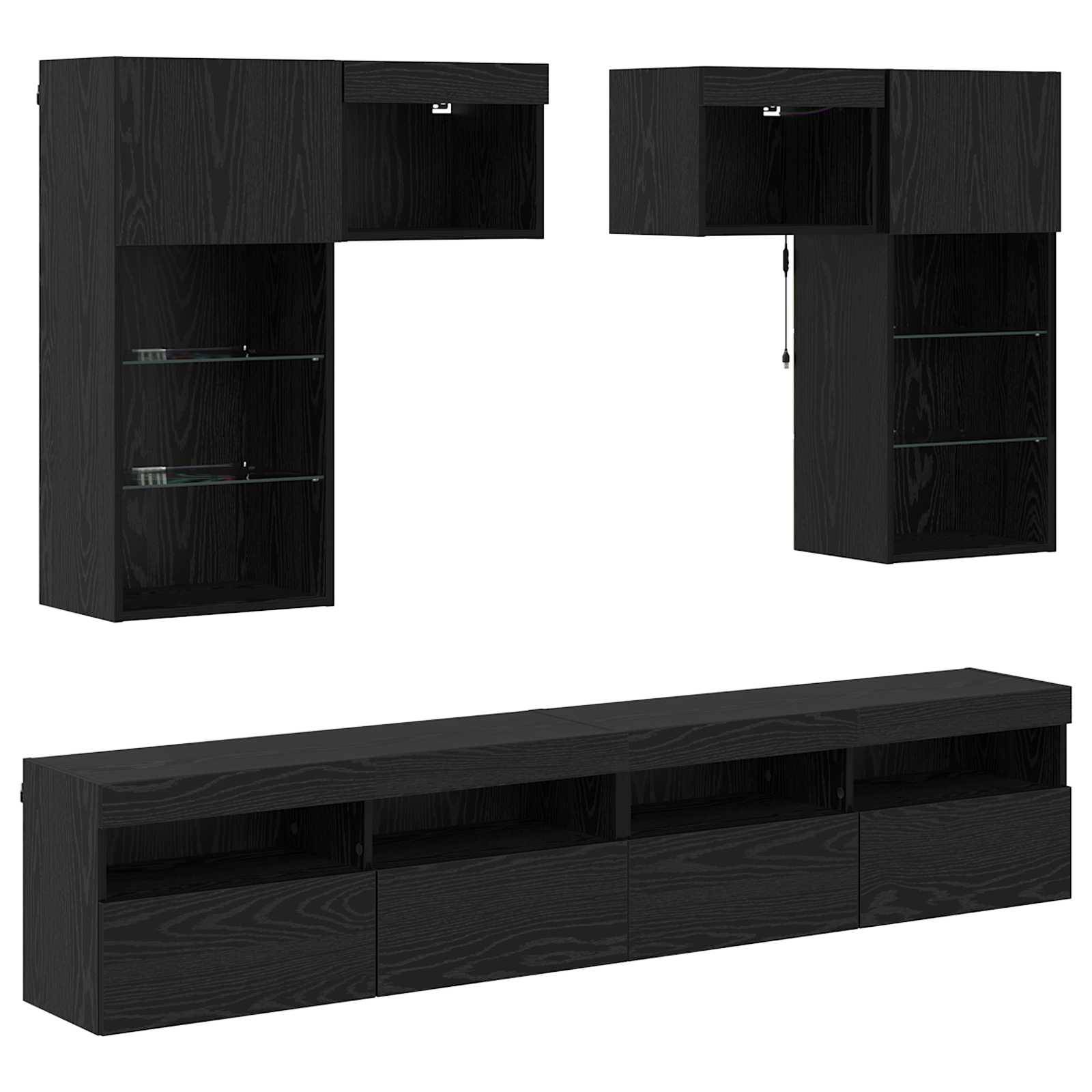 vidaXL TV-Wandgeräte 6 pcs 100 x 30 x 40 cm Artisan-Eiche