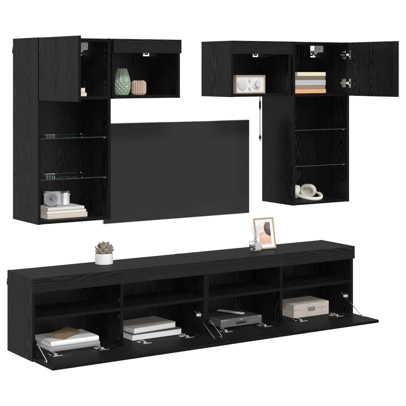 vidaXL TV-Wandgeräte 6 pcs 100 x 30 x 40 cm Artisan-Eiche