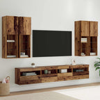 vidaXL TV-Wandschrank-Set mit LED-Lichtern 7 pcs Altholz Holzwerkstoff