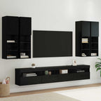 vidaXL TV-Wandschrank-Set mit LED-Lichtern 7 pcs Schwarz Eichen-Optik