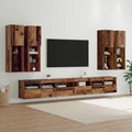 vidaXL TV-Wandregal-Set Wandmontiert 7 pcs Altholz Holzwerkstoff