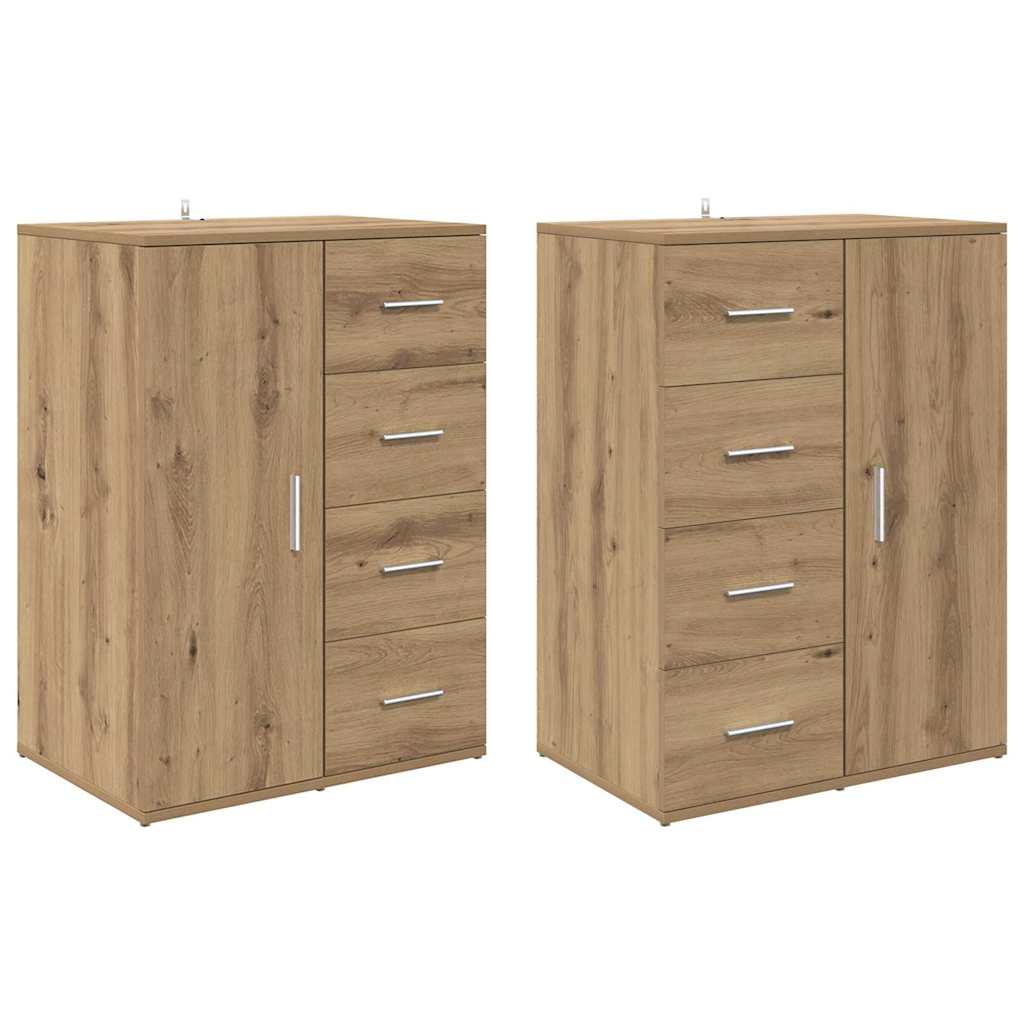 vidaXL Sideboards Corona 2 pcs Artisan-Eiche 59 x 39 x 80 cm