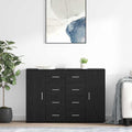 vidaXL Sideboards Corona 2 pcs Schwarz Eichen-Optik 59 x 39 x 80 cm