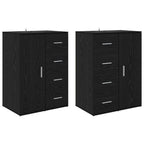 vidaXL Sideboards Corona 2 pcs Schwarz Eichen-Optik 59 x 39 x 80 cm