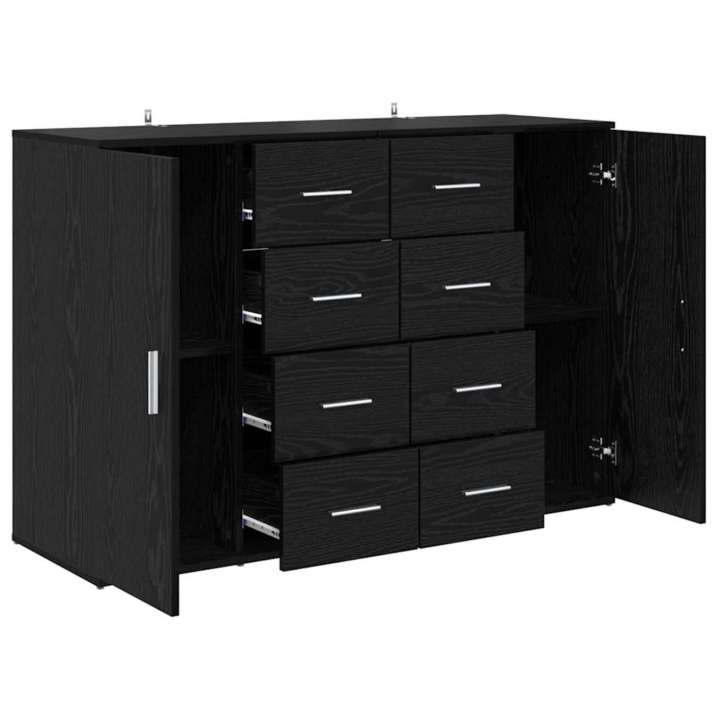 vidaXL Sideboards Corona 2 pcs Schwarz Eichen-Optik 59 x 39 x 80 cm