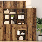 vidaXL Highboard Wandmontiert Altholz 50 x 42,5 x 225 cm Holzwerkstoff