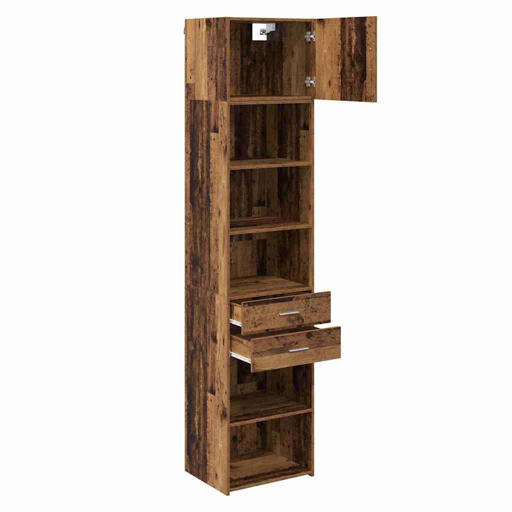 vidaXL Highboard Wandmontiert Altholz 50 x 42,5 x 225 cm Holzwerkstoff