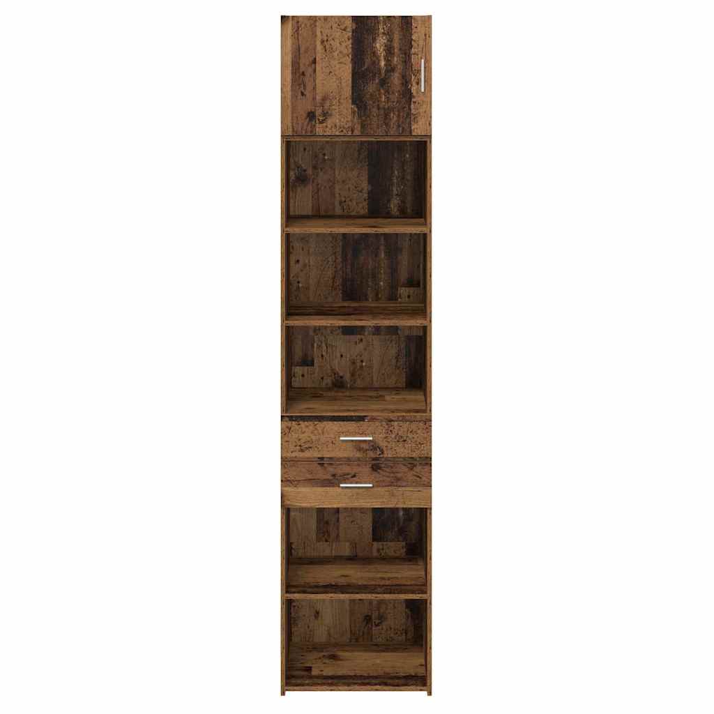 vidaXL Highboard Wandmontiert Altholz 50 x 42,5 x 225 cm Holzwerkstoff