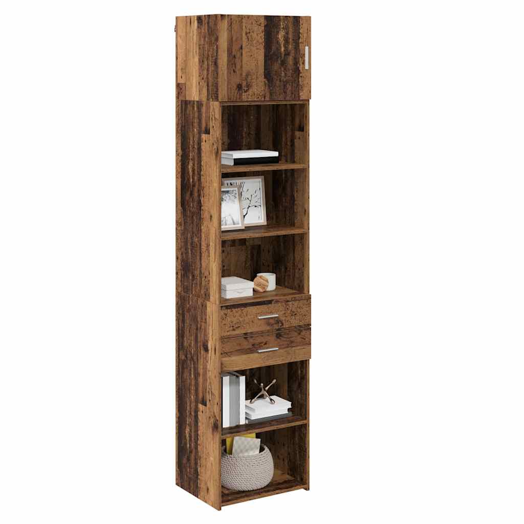 vidaXL Highboard Wandmontiert Altholz 50 x 42,5 x 225 cm Holzwerkstoff