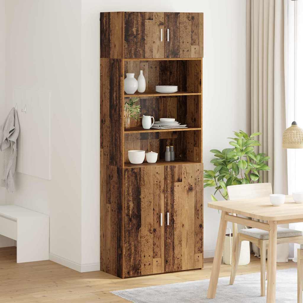 vidaXL Aufbewahrungsschrank Altholz 80 x 42,5 x 225 cm Holzwerkstoff