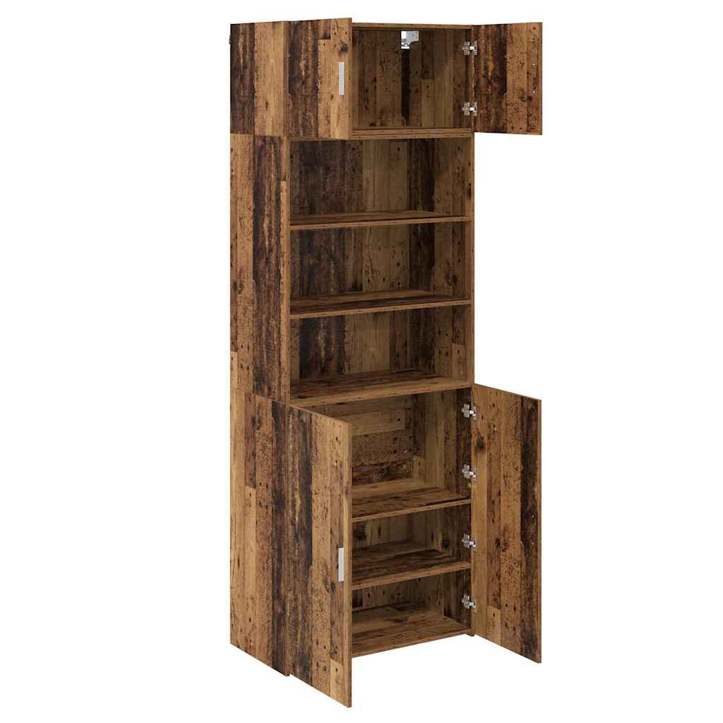 vidaXL Aufbewahrungsschrank Altholz 80 x 42,5 x 225 cm Holzwerkstoff