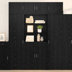 vidaXL Aufbewahrungsschrank Schwarz Eichen-Optik 80 x 42,5 x 225 cm