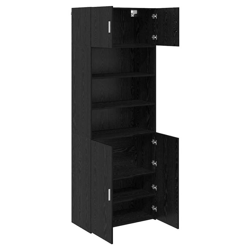 vidaXL Aufbewahrungsschrank Schwarz Eichen-Optik 80 x 42,5 x 225 cm