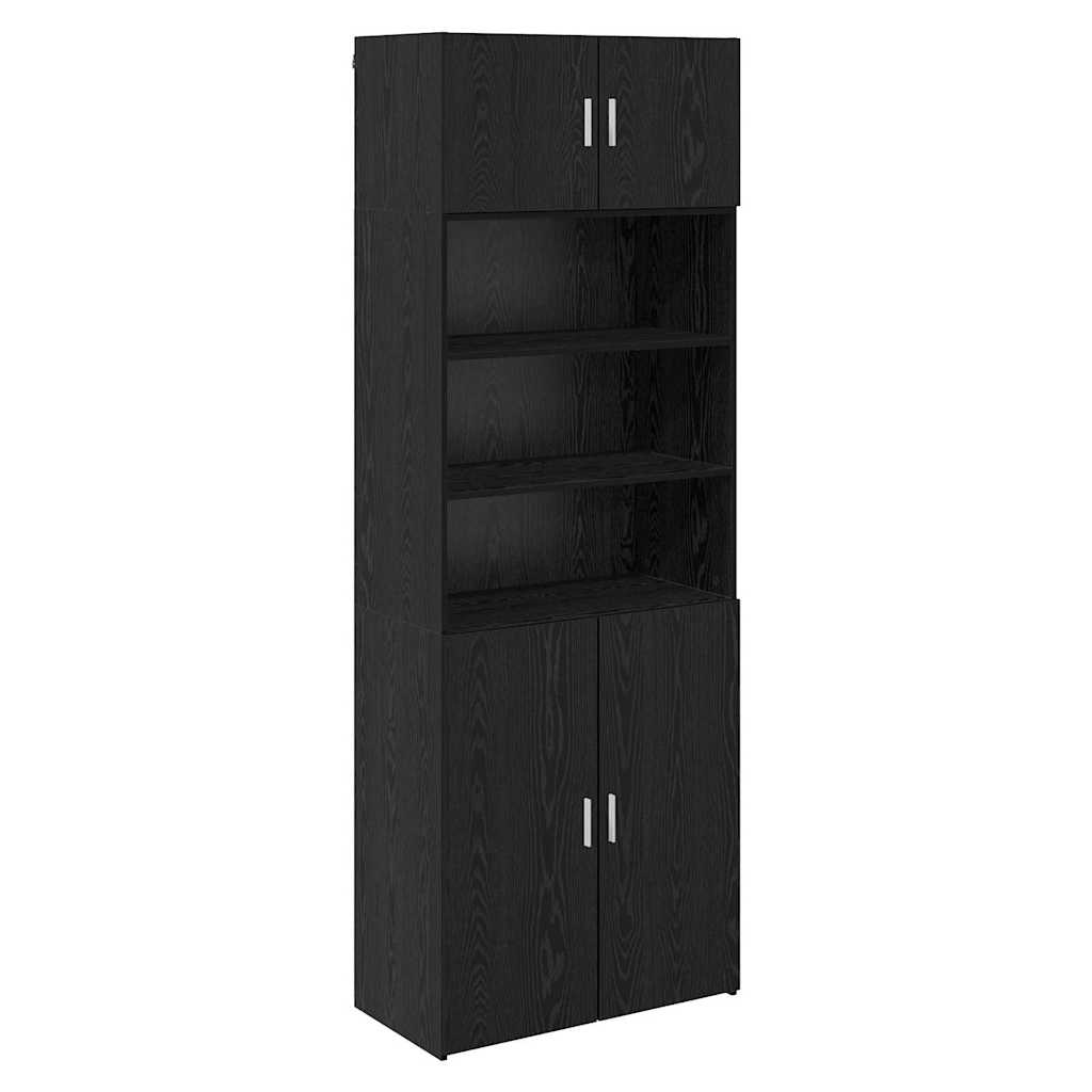 vidaXL Aufbewahrungsschrank Schwarz Eichen-Optik 80 x 42,5 x 225 cm