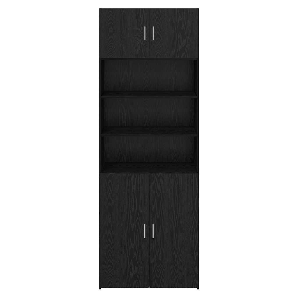 vidaXL Aufbewahrungsschrank Schwarz Eichen-Optik 80 x 42,5 x 225 cm