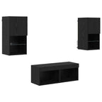 vidaXL TV-Wandregale 4 pcs Schwarz Eichen-Optik Holzwerkstoff