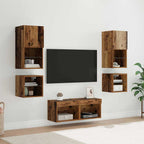 vidaXL TV-Wandgeräte 8 pcs Altholz Holzwerkstoff
