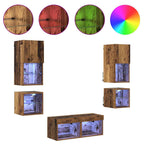 vidaXL TV-Wandgeräte 8 pcs Altholz Holzwerkstoff