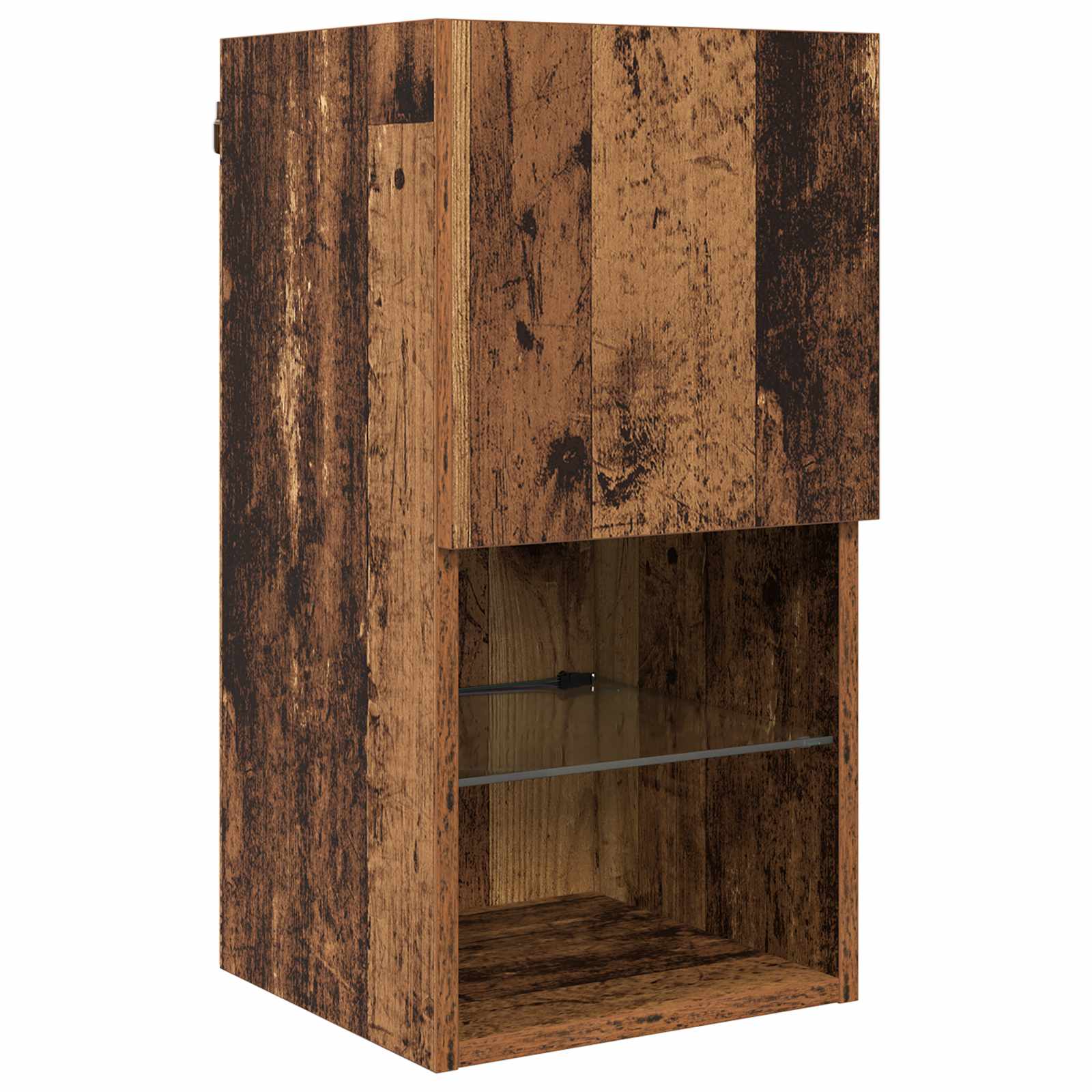 vidaXL TV-Wandmöbel mit LED-Lichtleisten 6 pcs Altholz Holzwerkstoff