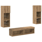 vidaXL TV-Wandmöbel Wandmontiert 6 pcs Artisan-Eiche Holzwerkstoff