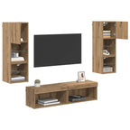 vidaXL TV-Wandmöbel Wandmontiert 6 pcs Artisan-Eiche Holzwerkstoff