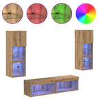 vidaXL TV-Wandmöbel Wandmontiert 6 pcs Artisan-Eiche Holzwerkstoff