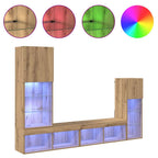 vidaXL TV-Wandgeräte Wandmontiert 4 pcs Artisan-Eiche Holzwerkstoff