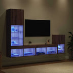 vidaXL TV-Wandgeräte mit LED-Lichtleisten Artisan-Eiche Holzwerkstoff