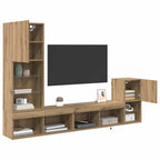 vidaXL TV-Wandgeräte mit LED-Lichtleisten Artisan-Eiche Holzwerkstoff