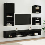 vidaXL TV Wand Einheiten mit LED 5 pcs Schwarz Eichen-Optik