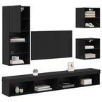 vidaXL TV Wand Einheiten mit LED 5 pcs Schwarz Eichen-Optik