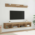 vidaXL TV-Wandregal-Set mit LED 5 pcs Artisan-Eiche Holzwerkstoff