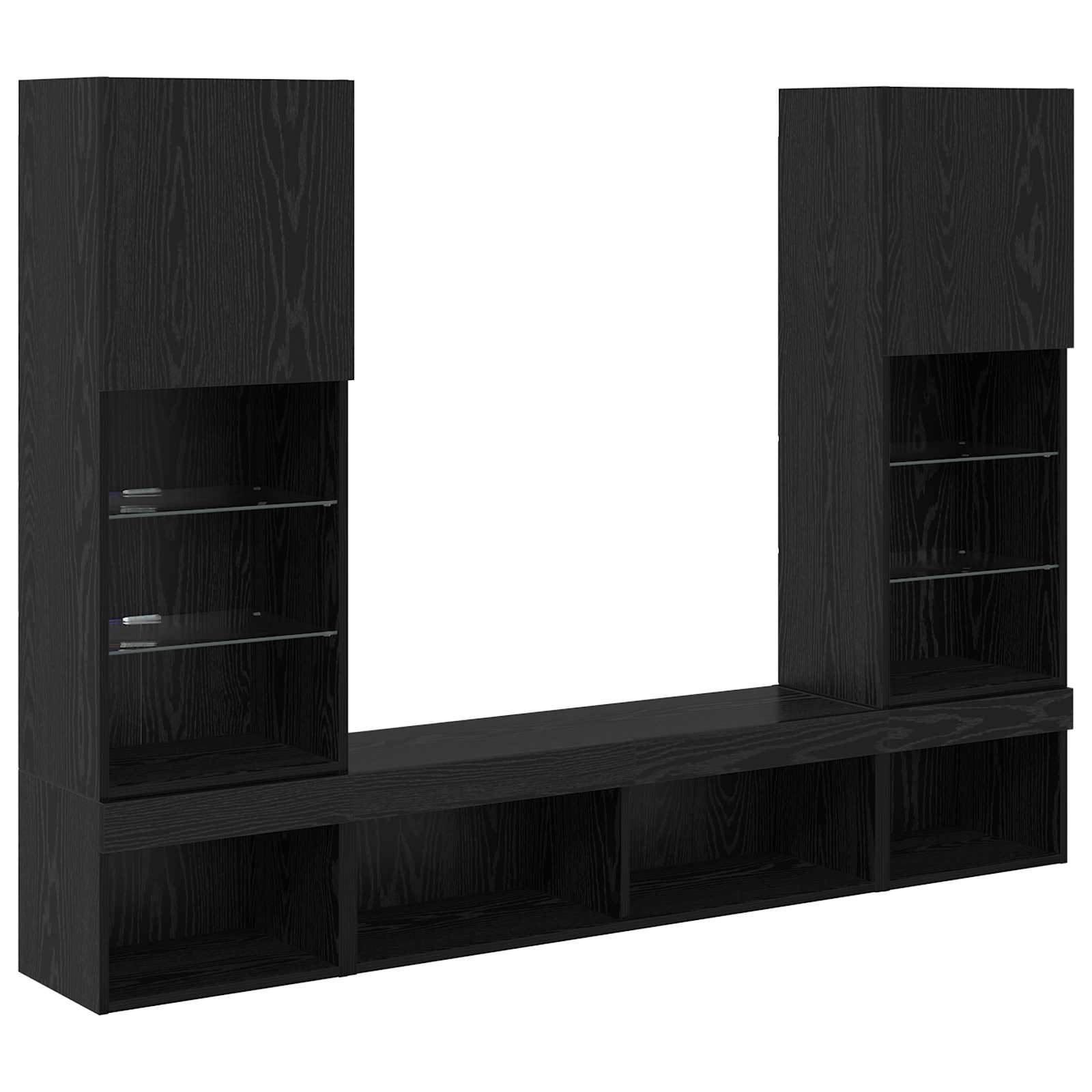 vidaXL TV Wand Einheiten mit LED 5 pcs 40,5 x 30 x 102 cm