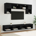 vidaXL TV Wand Einheiten mit LED 6 pcs Schwarz Eichen-Optik