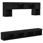 vidaXL TV Wand Einheiten mit LED 6 pcs Schwarz Eichen-Optik