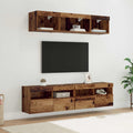 vidaXL TV Wand Einheiten mit LED mit LED 5 pcs Altholz 80 x 30 x 40 cm