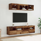vidaXL TV Wand Einheiten mit LED mit LED 5 pcs Altholz 80 x 30 x 40 cm