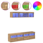 vidaXL TV Wand Einheiten mit LED 5 pcs Artisan-Eiche 80 x 30 x 40 cm