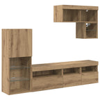 vidaXL TV-Wandgeräte Wandmontiert 6 pcs Artisan-Eiche Holzwerkstoff