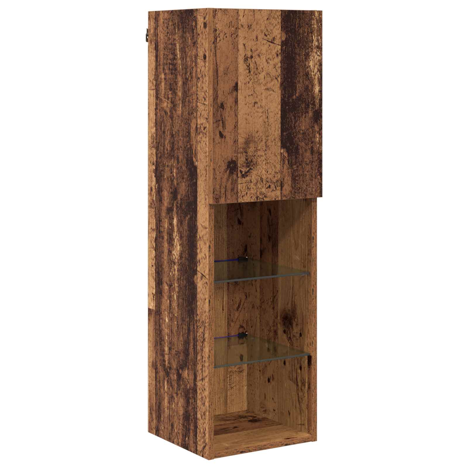 vidaXL TV-Schränk mit LED Wandmontiert 7 pcs Altholz Holzwerkstoff